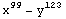 x^99 - y^123