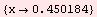 RowBox[{{, RowBox[{x, , 0.450184}], }}]