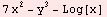 7 x^2 - y^3 - Log[x]
