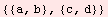 {{a, b}, {c, d}}