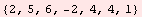 {2, 5, 6, -2, 4, 4, 1}